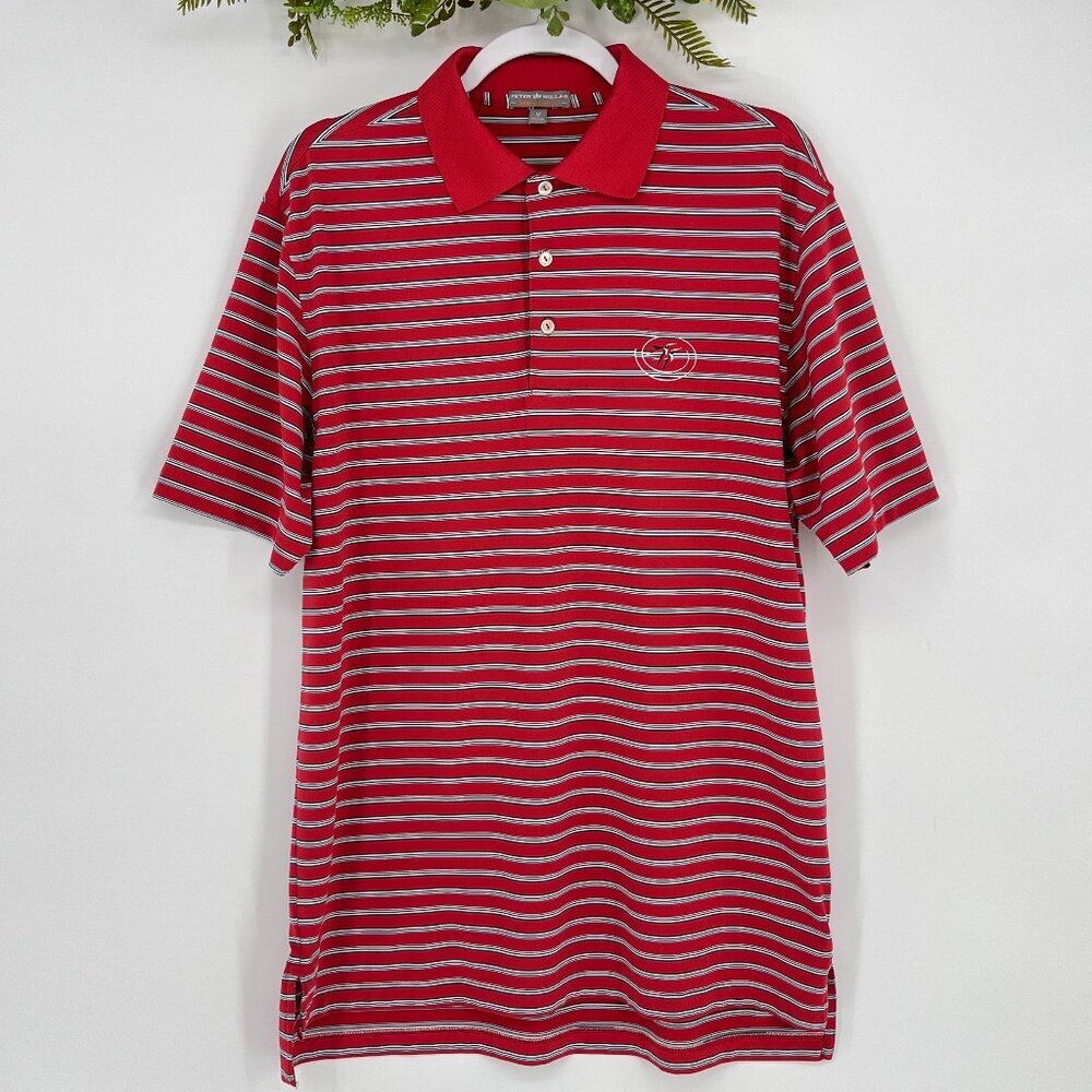 Peter Millar Southern Comfort Polo Mens Size Medium‎ Striped Golf Humming Bird